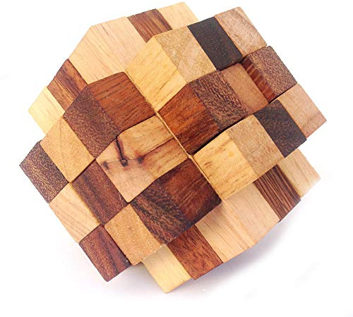 Logica Spiele Art. Die Rochade - 3D Denkspiel aus Edlem Holz - Schwierigkeit 4/6 Extrem - Knobelspiel - Geduldspiel - Leonardo da Vinci Kollektion