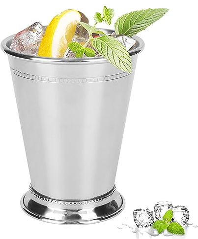 Tazas de julepe de menta de 400 ml, copas de cóctel de acero inoxidable plateadas de 14 oz, taza de mula de Moscú, copas de julepe de menta, taza de cóctel para bar de fiesta en casa