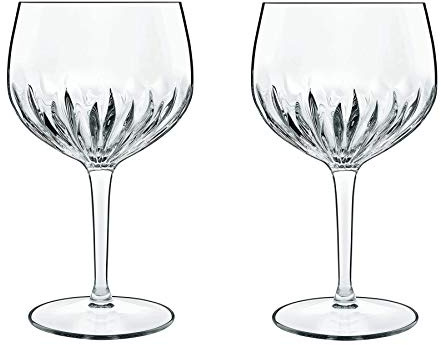 Luigi Bormioli Mixology Set of 2 Spanish Copa Cut Crystal Gin Glasses 800ml | Balloon Gin Glasses | Titanium Reinforced Crystal | Made in Italy