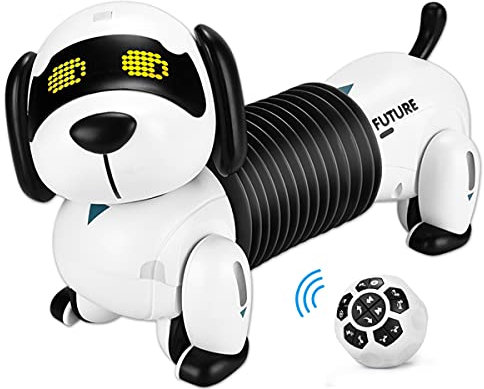 ALLCELE Robot Dog, Remote Control Dogs Toys, Programmable Follow Robot Pets Cute Dance Music Interactive Gift for Kids Boys Girls