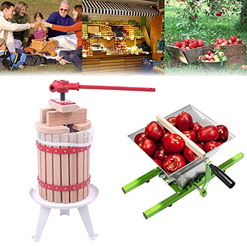 ACXIN 6L Obstpresse Fruchtpresse,Weinpresse Saftpresse,Obstmühle Maischemühle, Saftpresse + 7L Obstmühle Obstzerkleinerer, 6L Obstpresse + 7L Obstmühle