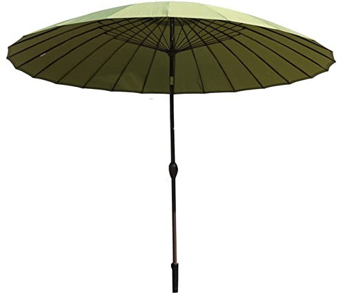 JJ Home Parasol de Jardin Rond ø270 cm, Parapluie de Table de marché, Parapluie de Table de marché, Parasol de Jardin extérieur avec manivelle et Fonction d'inclinaison (Vert)