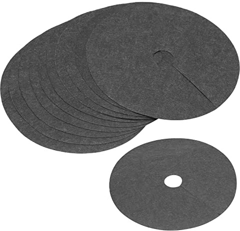 sourcing map Lot de 18 anneaux de paillage non tissés pour lutter contre les mauvaises herbes, 32 cm, noir