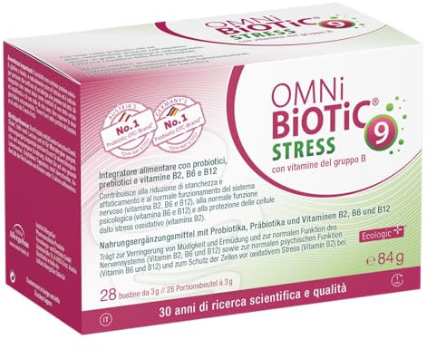 OMNi BiOTiC Stress con vitamine del gruppo B | Polvere | Integrato con vitamine B2, B6 e B12 | VEGANO | 28 bustine da 3 g