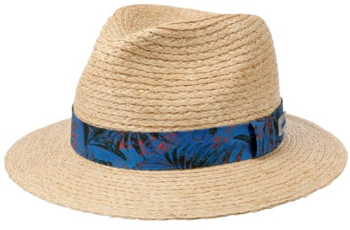 Stetson Vilco Sustainable Traveller Raffiahut Naturfarbener Nachhaltiger Strohhut mit floralem Garniturband Unisex Frühjahr Sommer Natur XL (60-61 cm)