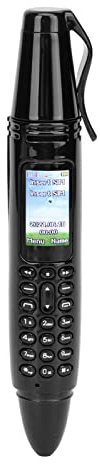 Jiawu Stylo Mini Téléphone Portable, Téléphone Portable à écran Minuscule de 0,96'', Numéroteur Bluetooth Rechargeable Multifonctionnel, Prise en GSM, Double SIM, Radio FM