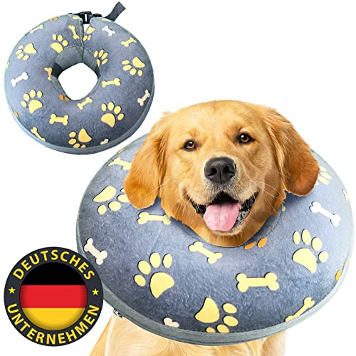 Halskrause für Hund und Katze aufblasbar Leckschutz Halskragen Hundekragen weich OP Kragen S