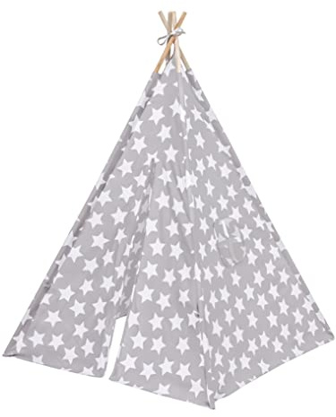 Baroni Toys Tienda de Juguete para Niños Fantasía de Estrellas con Bolsa de Transporte, Tienda Tipi de Juego para Niños de 3 4 5 6 7 años, Cabaña India para Niños para Interior y Exterior, 110x140 cm