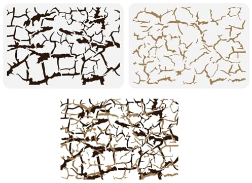 FINGERINSPIRE 2 Stück Riss Schablone Zum Malen 21x29.7 cm Wiederverwendbare Risse Malvorlage Geschichtete Gebrochene Schlitz Dekor Schablone Zum Malen Auf Holz Wand Stoff Papier Möbeln