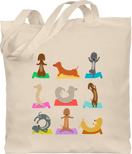 Shirtracer - Baumwolltasche - Hunde - Taschen - Dackel Yoga Dackel Lustig