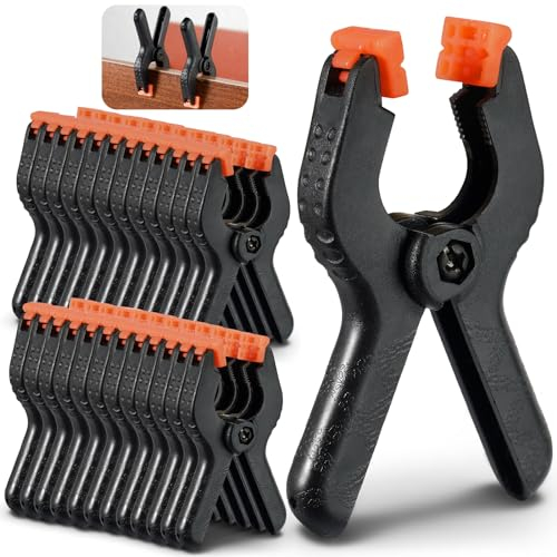 Realure 25 Pcs Spring Clamps 2 inch Heavy Duty Spring Grip Clips for Woodwork Tension Clamps Extra Strength and Grip Clips for Photography Studio Greenscreen Background Stand & DIY Projects