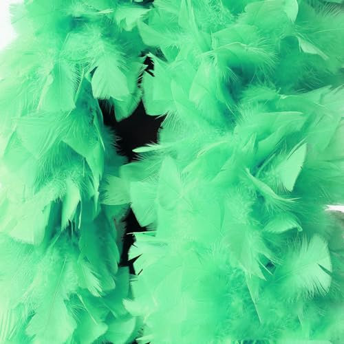 Whakano Feder-Boa Unisex,Boa für Kostüm-Accessoire,Länge Circa 180cm,Kostüm und Bastelzubehör,Feder Schal für Hochzeit Karneval Halloween Cosplay Weihnachten,Bühnenshows,Kostüm Party,Gras-Grün