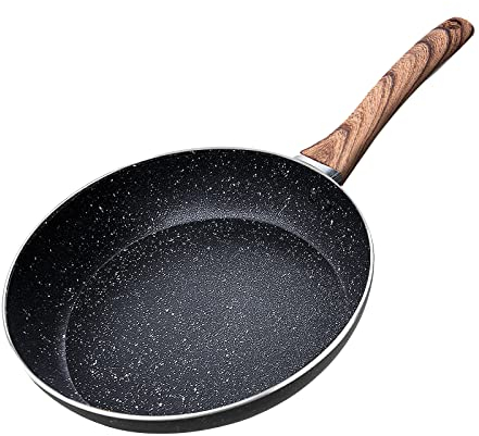 HIYAA Frying Pan 20cm, Non Stick Frying Pan with Sturdy Handle-Anti-Scratch Anti-Stain Small Frying Pan Non Stick, Cast Aluminium Stone Skillet Pan for Induction Hobs, PFOA Free