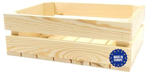 GoodFreshDecor Holzkiste Weinkiste Obstkiste Gemüsekiste Aufbewahrungskiste Aus Holz Vintage Deko Outdoor Außen Innen Holzbox 35 x 25 x 12 cm