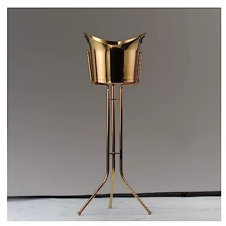 SDA287MZ Champagne Bucket Ice Bucket with Stand Stainless Steel Floor Ice Bucket Wine Ice Bucket Bar Vertical Ice Wine Cooler for Indoor and Outdoor Wine Bucket(Gold)