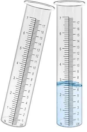 Regenmesser Glas mit Skala - 1er Set（mit Ständer） - Niederschlagsmesser für Wetterstationen, Transparent und Wetterfest, Ideal für Wetterstationen und Garten