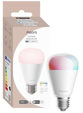 Aqara Thread/Zigbee Smart LED Light Bulb T2 E27, Tunable White (2000K-9000K), RGB Color Changing Light Bulb with 16 Million Colors, 75W Equivalent, Matter, Works with HomeKit, Alexa, Google & More