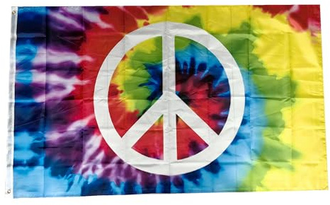 PinkDisplay Peace rainbow colorful flagge Polyester full color 3x5ft (90x150cm) Headtape mit Ösen und Double Stitched für Feiern