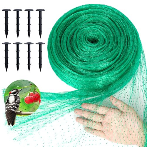 Green Garden Netting for Veg Patch, Pond Anti Bird Netting for Protecting Plants Fruit Vegetable Patch Grass Seeds Flowers Crops Strawberry Pea and Bean, 4m x 5m
