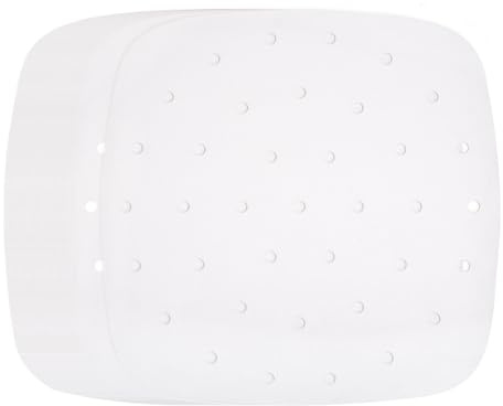 QUARKZMAN 100 stycken luftfryer bakplåtspapper, 24 cm kvadratiskt luftfryspapper, perforerat bakpapper, non-stick vattentät oljeresistent, för varmluftsfritös, stekpanna, ugn, fritös, vit