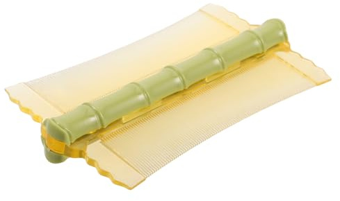 Pettine Antipulci Doppia Faccia a Denti Fini in Plastica | Colore Verde Chiaro, Design Bamboo Elegante, per Animali Domestici, Delicata e Rimozione Pulita