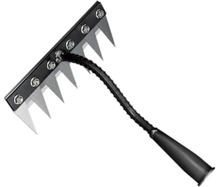 Rateau de Désherbage, Rateau Jardin Râteau de Déchaumage pour Le Jardinage, Outil de Disvant de La Griffe Rateau de Désherbage Berthaus, Outillage de Jardin pour Désherber, Ameublir, Semence, 7 Dents