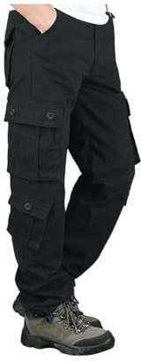 uxxnjfg Pantaloni da Lavoro da Combattimento Militare Pantaloni Casual Tattici Pant Camminata Multi Tasca Militari con Tasche