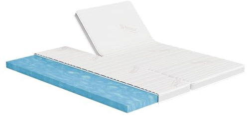 Meisterschlaf Gelschaum+ Split-Topper 180x200 cm – Höhe 9cm – Gelax RG 50 – Oeko-TEX Standard 100 – Tencel Lyocell 3D Doppeltuch-Bezug Waschbar – für Weicheres Liegegefühl – Made in Germany