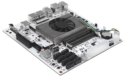 ROUAFWIT Mni ITX NAS Motherboard 8 Bay i5 8265U, 17X17cm PC Mainboard mit 2x 2.5GbE LAN, 2 x DDR4 Slot, 2 x NVMe, 1x PCI-Ex4, Support VT-x/VT-d, HD+DP 4K, 32GB RAM 1TB SSD