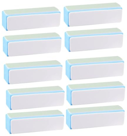 HAMPPLIES 10 pièces Bloc Polissage Ongles Multifonction Textures pour Poncer Limer et Polir Naturel et Faux Ongles Tampon Bodhi Bois et Métal Usage Professionnel et Domestique
