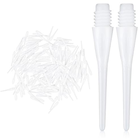 VortecSys 300 Pack 2BA Thread Soft Dart Tips - Premium Plastic Replacement Dart Points, Essential Dart Accessories Set for Soft Tip Darts (White)