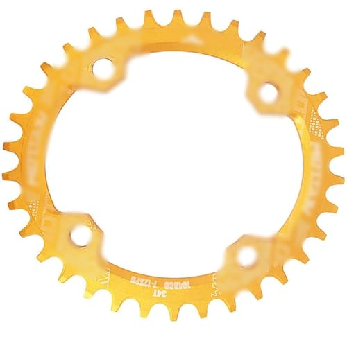 GZXXB Fahrradkettenblatt 26T Ovales Kettenblatt 104BCD for MTB-Fahrradkettenblatt 32T 34T 36T Zahnplatte 104 Bcd(36T,Yellow)