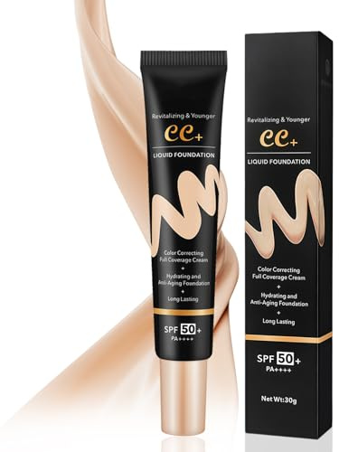 Cc Creme,Cc CrèMe LéGèRe Spf50,Haute Couvrance & Hydratation 24h,Texture Fluide,Unifie Le Teint,Couvre Les Rougeurs Et Imperfections,Floute Les Pores,Corrige Le Teint & Illumine