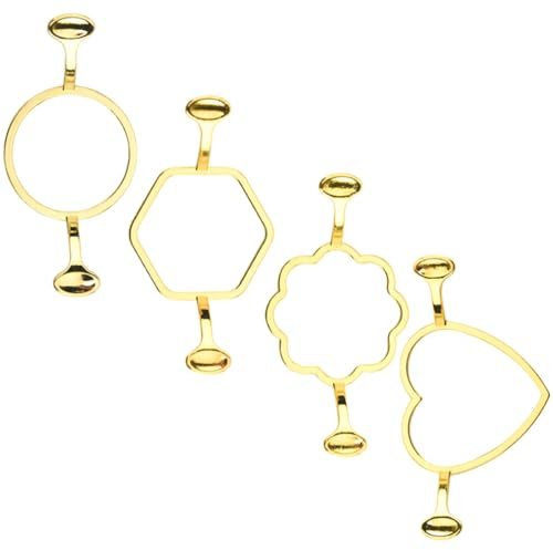 FIXOSHEE 4 Moldes Metálicos para Sellos de Cera DIY Kit Artesanal Formas Geométricas y Corazón Moldes para Manualidades y Sellado de Lacre en Sobres y Invitaciones