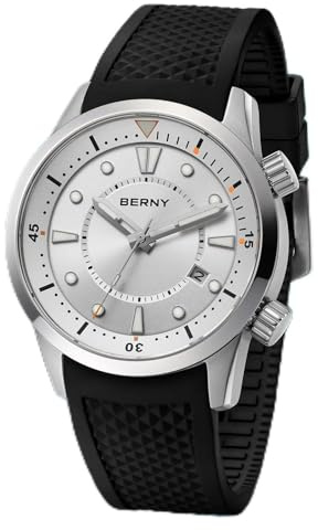 MyGUL Berny - Reloj automático de buceo para hombre, 200 m, resistente al agua, Miyota 8215, con revestimiento de zafiro, de silicona, deportivo, natación, reloj de pulsera para hombre