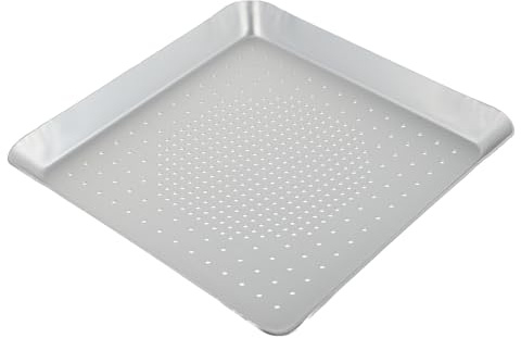 VANZACK Teglia per Pizza Quadrata Fori Traspiranti 30 CM in Lega di Alluminio Antiaderente Teglia da Forno Versatile per Pizza Grigliate e Verdure Lavabile in Lavastoviglie per Cucina