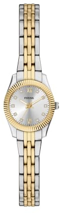 Fossil Scarlette Damen 20MM silberfarbene Edelstahl-Uhr, ES5473