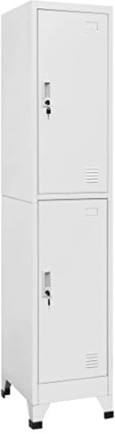 vidaXL Umkleideschrank mit 2 Fächern Spind Kleiderspind Metallschrank Schrank