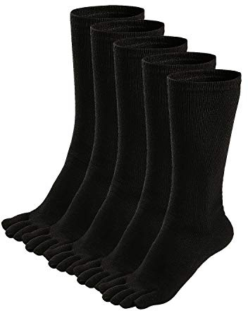PUTUO Calcetines con Cinco Dedos Hombres Calcetines de Deportes de Algodón, EU39-45, 5 pares
