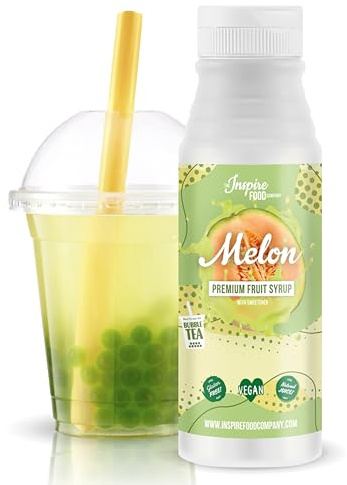 The Inspire Food Company | Sirope de Frutas para Bubble Tea - 300ml - Honeydew - Sin colorantes artificiales - 100% Vegano y Sin Gluten