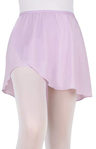 Bezioner Ballet Wrap Skirt - Chiffon Girls and Women's Dance Skirt With Pull-on Elastic Waist - Purple M
