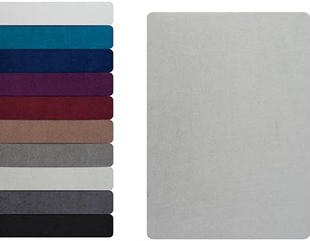 Frottee Spannbettlaken Spannbetttuch 140 - 160 x 200 cm, Bettlaken 80% Baumwolle - 20% Polyester, Kuschelig Weich und Warm, Matratzen bis 23-25 cm, OEKO-TEX MADE IN GREEN, Silber