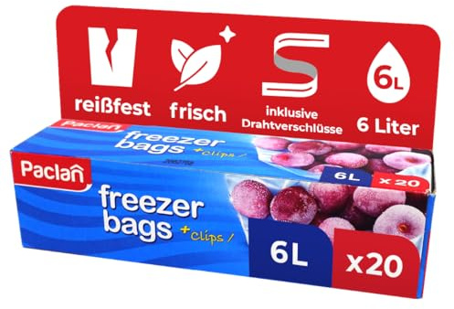 Paclan, Gefrierbeutel 6 Liter, 20 Stück