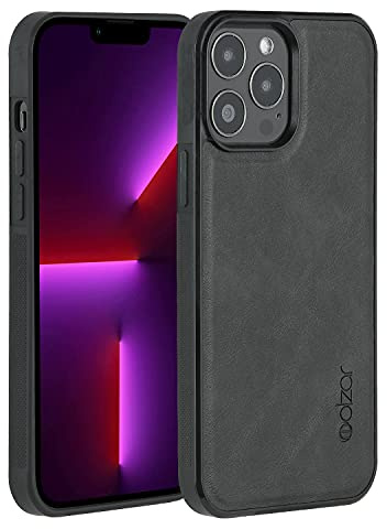 Molzar GripBig Series for iPhone 13 Pro Max Case, Built-in Metal Plate for Magnetic Mount, Works with Qi-certified Chargers, Compatible with iPhone 13 Pro Max, Black/Black