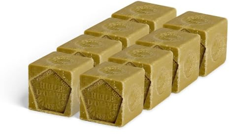 La Corvette Cube de Savon de Marseille Olive - Sans emballage - Lot 8x300g