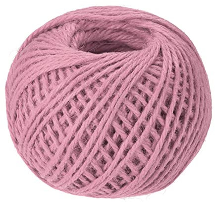 sourcing map 328 Pies 2,5mm Jardín Cordel, Yute Cuerda Cuerda para Artesanías, Regalo Envoltura, Embalaje, Jardinería, y Boda Decoración, Rosa