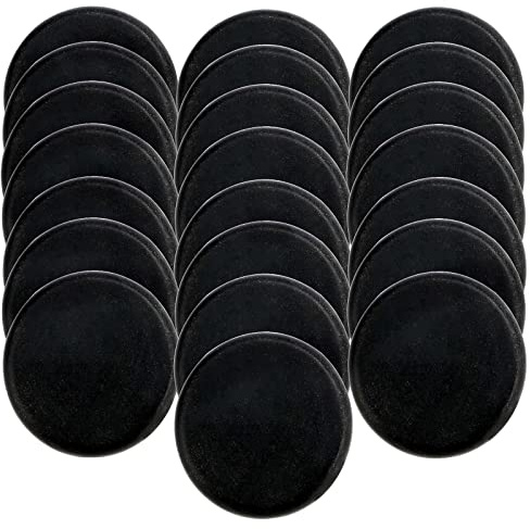 SOUJAP Confezione da 22 pietre da massaggio in basalto da 8,9 cm, grandi pietre rotonde per massaggio, pietre di basalto nere essenziali per massaggi, rilassamento, spa domestica