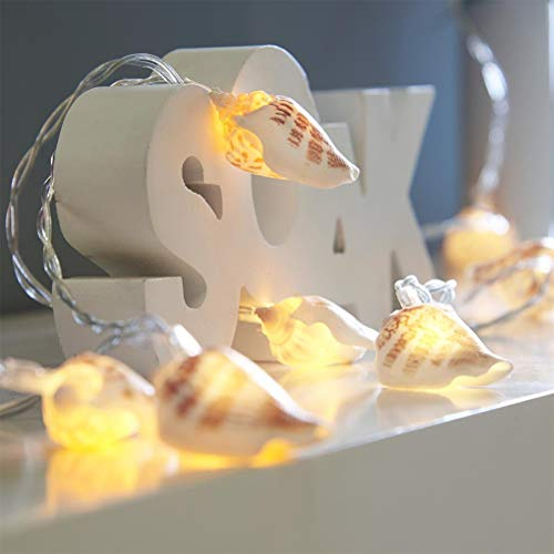 10 LED/Stück Muschel-Lichterkette PVC-Muschel-Batterie-Lichterkette Dekoration für Möbel Dekoration Außen Beleuchtung