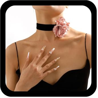 Wendalern Boho Schwarzer Samt Choker Halskette 3d Lila Rose Blume Halskette Satin Floral Kragen Halskette Übertrieben Große Blume Halskette Cosplay Geschenke Schmuck Für Frauen Mädchen