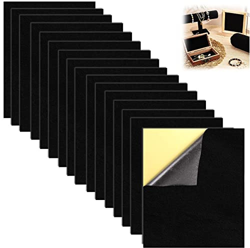 Selbstklebende Schaumstoffplatte ,20 Stück schwarze selbstklebende Filzblätter, 0,5 mm dick, selbstklebend, wasserabweisend, Stoff, klebrige Rückseite, schwarzes Blatt, A4-Größe (21 x 30 cm) für Kunst